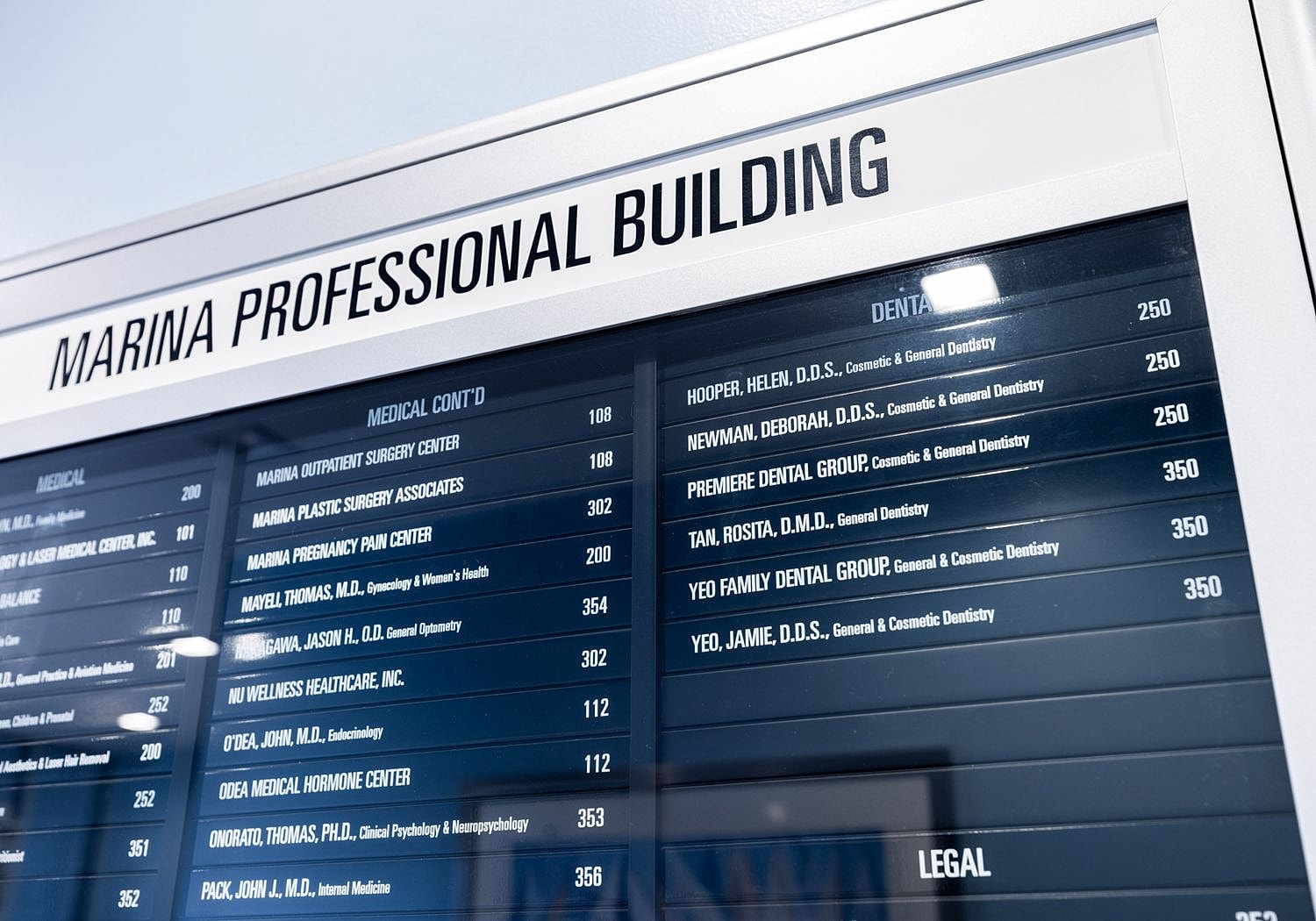 Business Directory of Marina Del Rey Professional Building