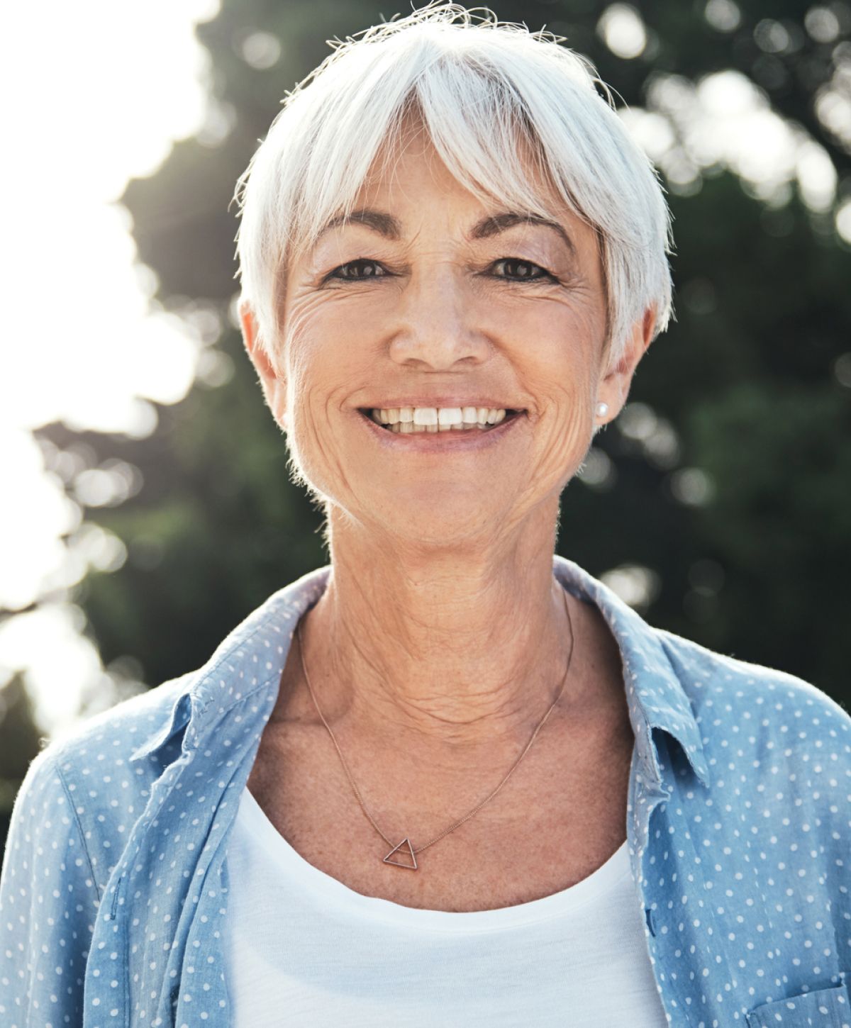 marina del rey longevity dentistry model with white hair