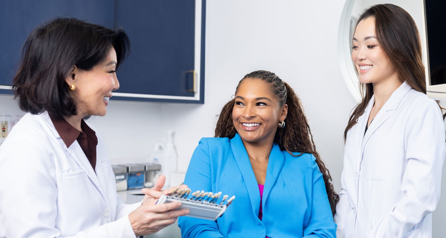 marina del rey dentists speaking with patient