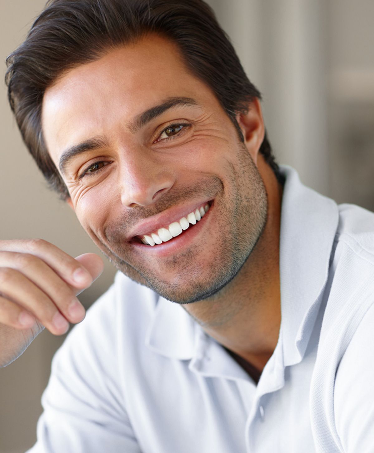 marina del rey dental fillings model with dark hair